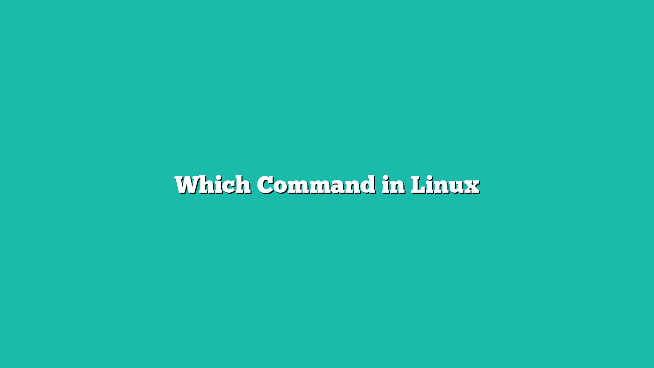 Which Command in Linux
