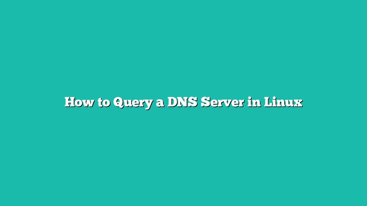 How to Query a DNS Server in Linux